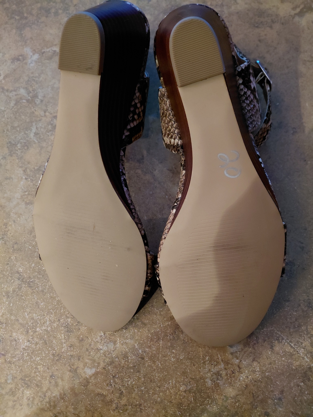 Steve Madden Snake-Print Wedge Sandals in Brown and Cream